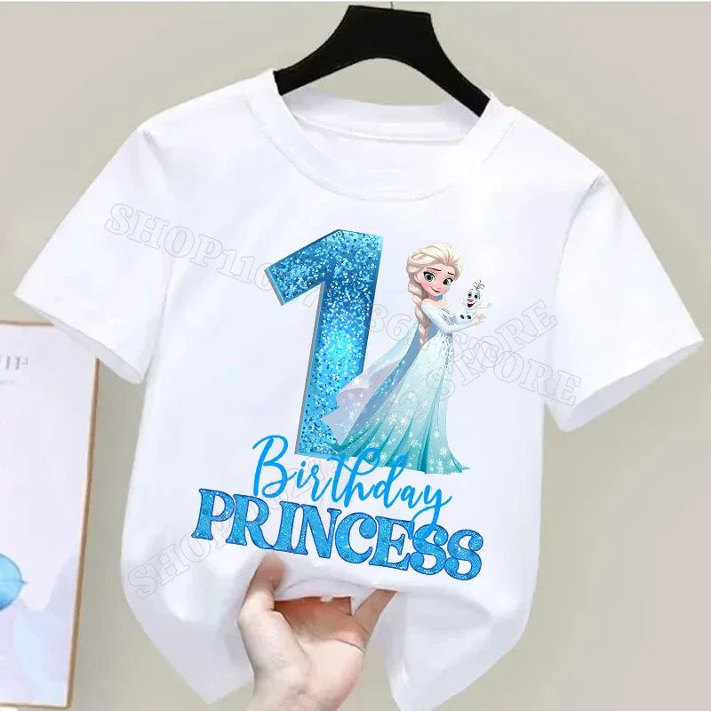 Eiskönigin Geburtstags T-Shit mit Jahreszahl Frozen Birthday Princess
