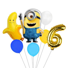 Lade das Bild in den Galerie-Viewer, Minions Ballons für den Kindergeburtstag mit Jahreszahl
