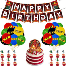 Lade das Bild in den Galerie-Viewer, Ninjago Kindergeburtstag Deko - Banner, Teller, Becher etc.
