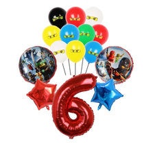 Lade das Bild in den Galerie-Viewer, Ninjago Luftballon Set mit Jahreszahl für Geburtstag, Feier etc.
