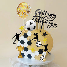 Lade das Bild in den Galerie-Viewer, Fußball Kuchen Torten Deko Set mit 28 Teilen, Geburtstag, Mottoparty etc.

