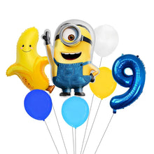 Lade das Bild in den Galerie-Viewer, Minions Ballons für den Kindergeburtstag mit Jahreszahl
