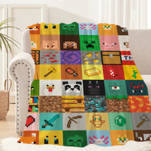 Lade das Bild in den Galerie-Viewer, Flauschige Flanell Decke im Minecraft Look
