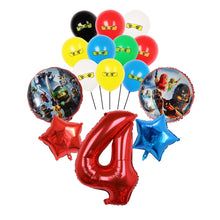 Lade das Bild in den Galerie-Viewer, Ninjago Luftballon Set mit Jahreszahl für Geburtstag, Feier etc.
