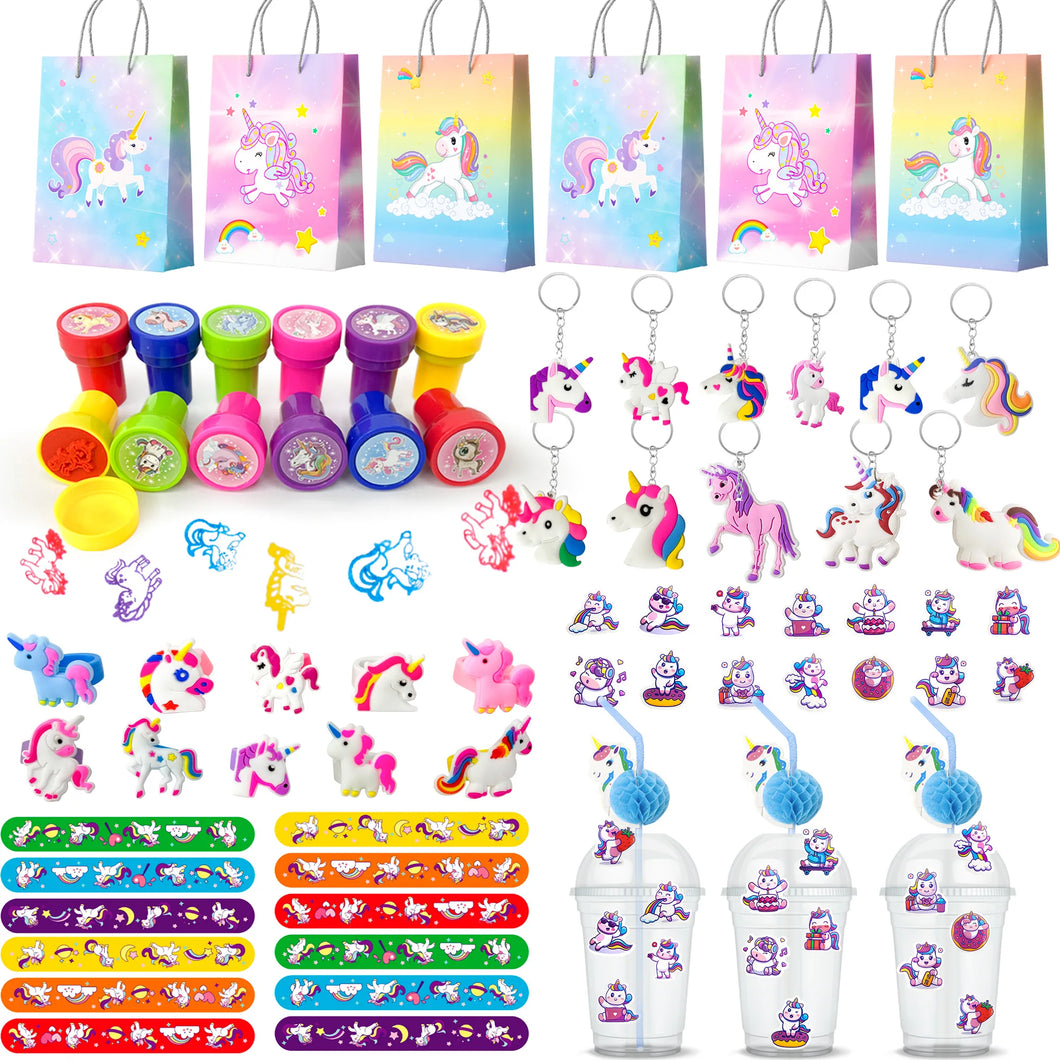 Einhorn-Partygeschenke für Feier, Geburtstag, Party, 134-teiliges Geschenk Set