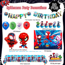Lade das Bild in den Galerie-Viewer, Spiderman Spider-Verse Geburtstag Party Deko Set mit 30 Teilen
