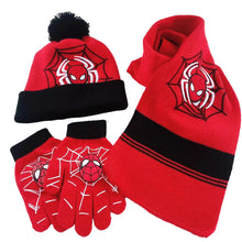 Lade das Bild in den Galerie-Viewer, Spiderman Herbst Winter Set mit Mütze, Schal, Handschuhen - viele Motive
