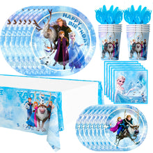 Lade das Bild in den Galerie-Viewer, 161teiliges Eiskönigin Frozen Party Geburtstag Becher, Teller, Tischdecke, Servietten etc. Set
