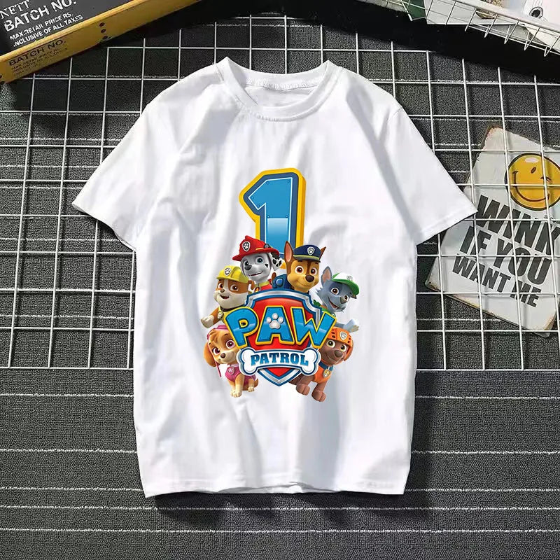 Happy Birthday Paw Patrol T-Shirts für Kinder mit Jahreszahl