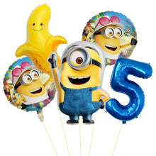 Lade das Bild in den Galerie-Viewer, Minions Ballons für den Kindergeburtstag mit Jahreszahl
