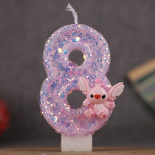 Lade das Bild in den Galerie-Viewer, Pinke Angel und Lilo &amp; Stitch Geburtstagskerzen mit Jahreszahl
