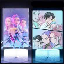 Lade das Bild in den Galerie-Viewer, Kpop Demon Hunters Nachtlichter Deko Lampe mit Zoe Rumi Mira Saja Boys Motiven
