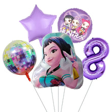 Lade das Bild in den Galerie-Viewer, Kpop Demon Hunters Ballon Set mit Jahreszahl für Geburtstag, Ehrentag, Kindergeburtstag
