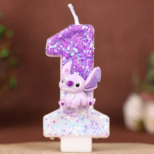 Lade das Bild in den Galerie-Viewer, Pinke Angel und Lilo &amp; Stitch Geburtstagskerzen mit Jahreszahl
