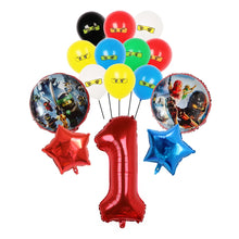Lade das Bild in den Galerie-Viewer, Ninjago Luftballon Set mit Jahreszahl für Geburtstag, Feier etc.

