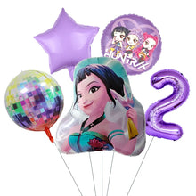 Lade das Bild in den Galerie-Viewer, Kpop Demon Hunters Ballon Set mit Jahreszahl für Geburtstag, Ehrentag, Kindergeburtstag
