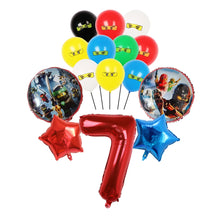 Lade das Bild in den Galerie-Viewer, Ninjago Luftballon Set mit Jahreszahl für Geburtstag, Feier etc.
