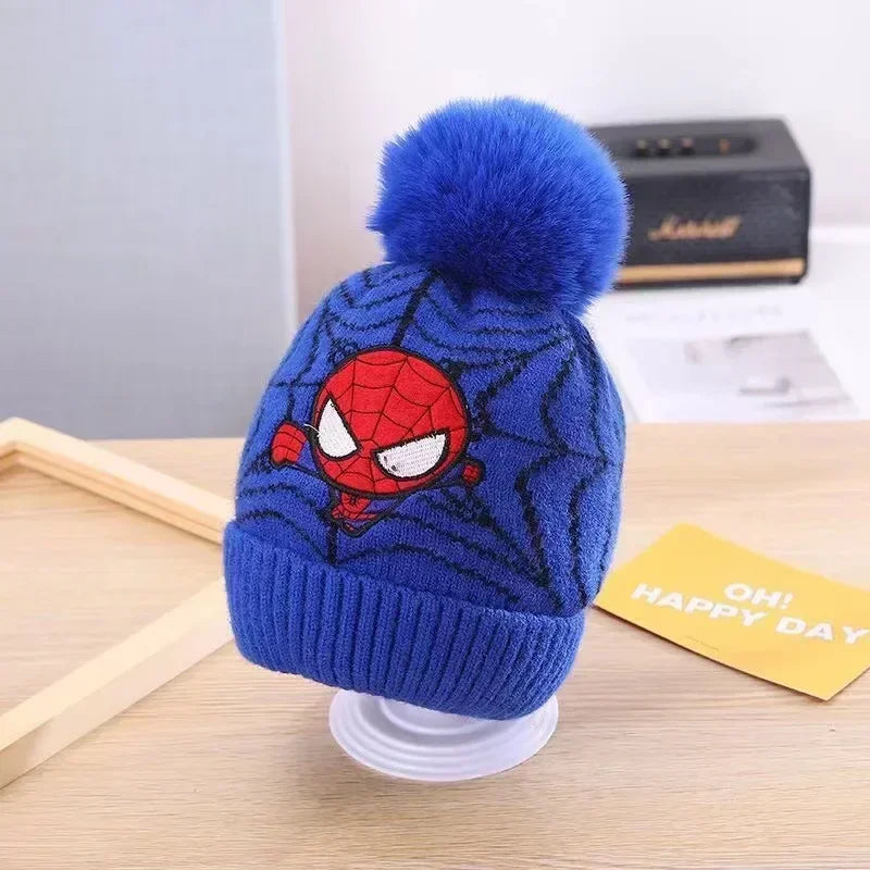 Spiderman Bommelmütze für Kinder in Rot oder Blau
