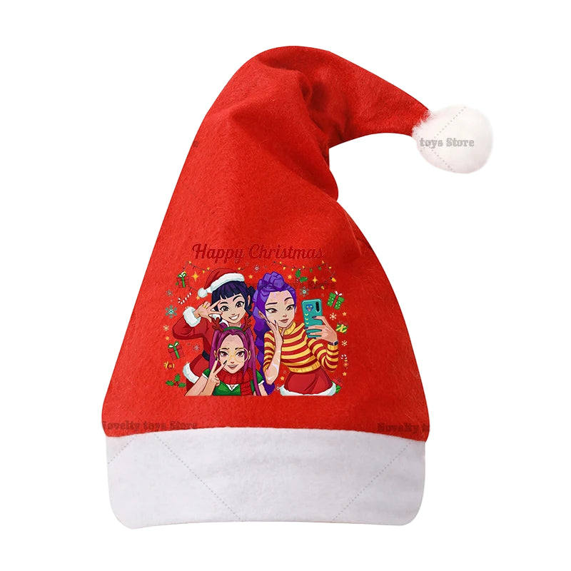 Weihnachtsmütze mit KPop Demon Hunters Motiven, für Kinder oder Erwachsene
