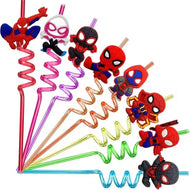 1/5/10 Stück Trinkhalme mit Spiderman-Thema, Kindergeburtstag, Party-Dekoration, Babyparty, Spiderman-Partyzubehör, Geburtstagsgeschenke