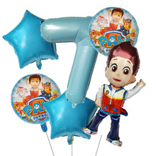 Lade das Bild in den Galerie-Viewer, Paw Patrol Kindergeburtstag 6er Ballon Set mit Jahreszahl
