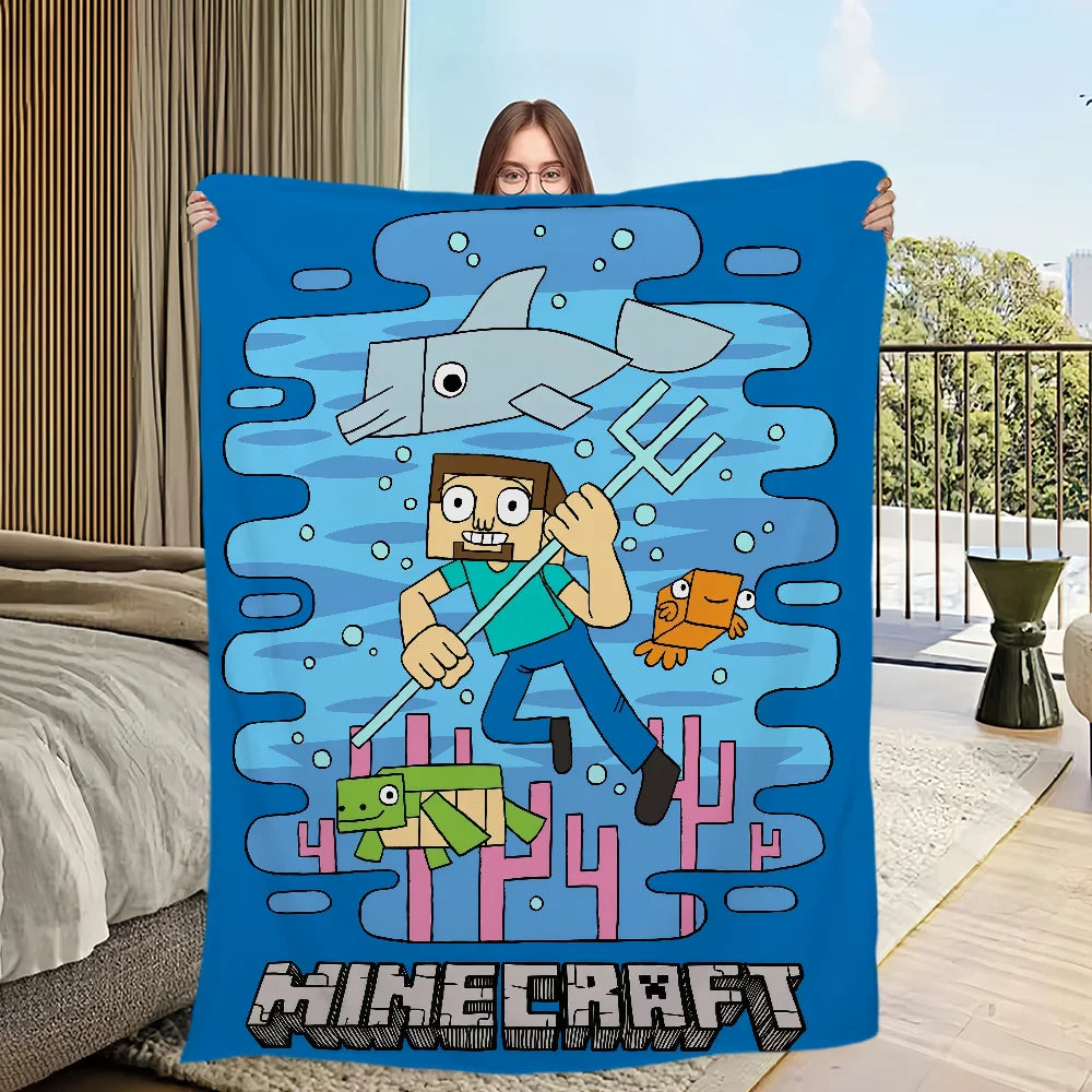 Flauschige Minecraft Decke im Comic Look