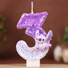 Lade das Bild in den Galerie-Viewer, Pinke Angel und Lilo &amp; Stitch Geburtstagskerzen mit Jahreszahl
