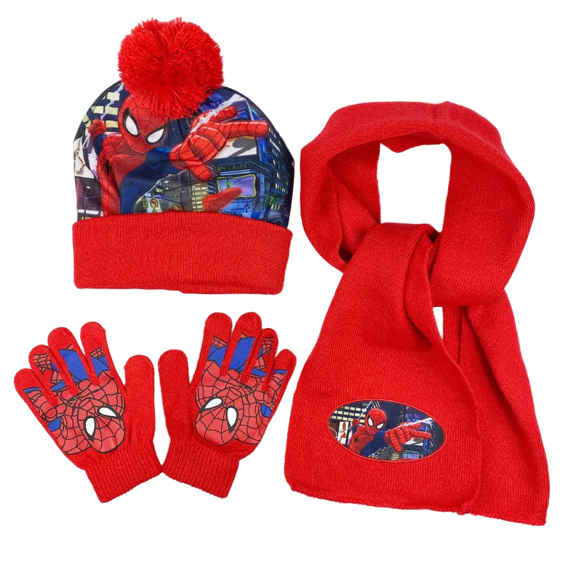 Spiderman Herbst Winter Set mit Mütze, Schal, Handschuhen - viele Motive