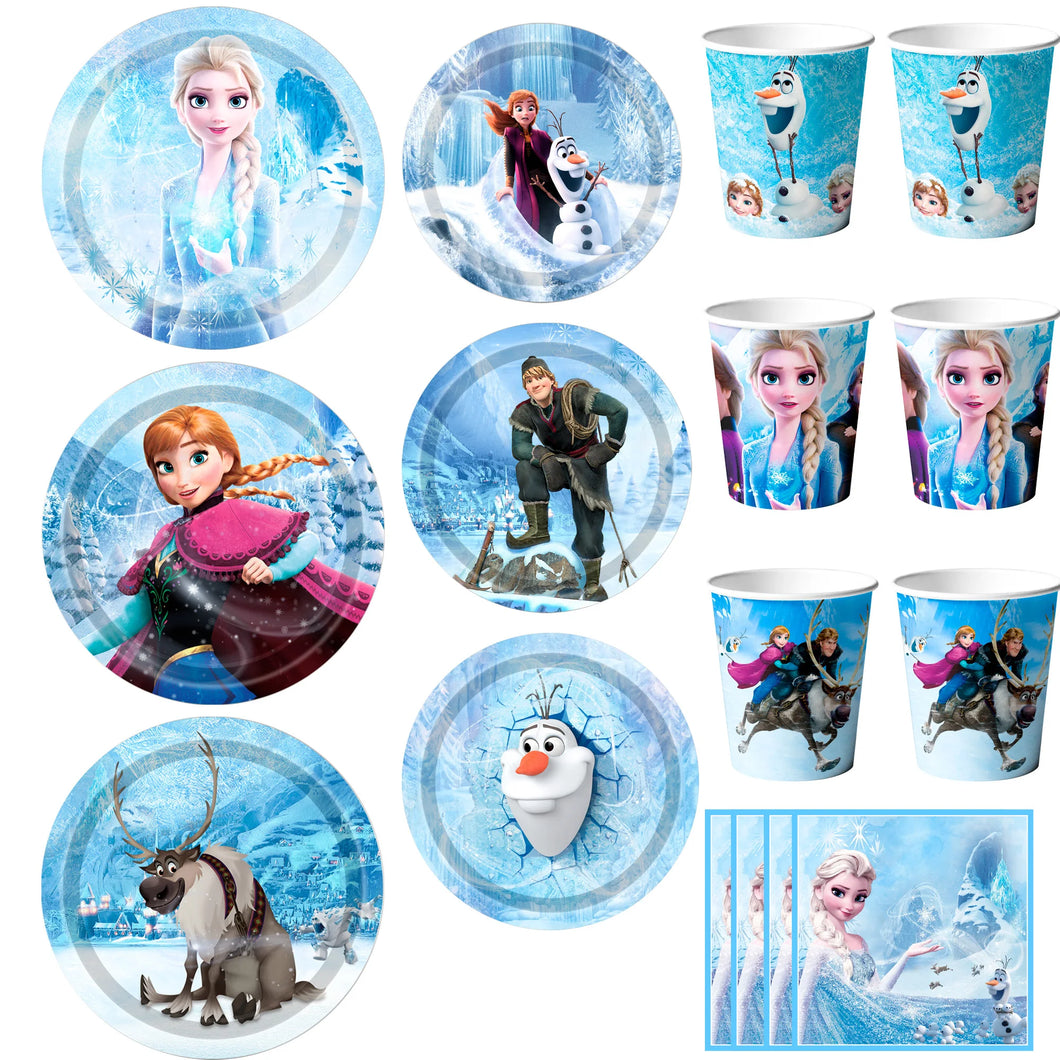 Die Eiskönigin Frozen Geburtstag Party Deko - Teller, Becher und Servietten (120 Stk. im Set)