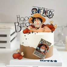 Lade das Bild in den Galerie-Viewer, One Piece Luffy Kuchen Topper Torten Deko 7teilig
