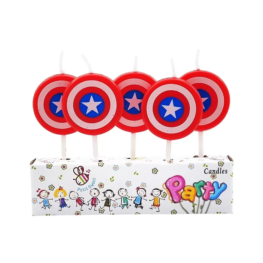 5 Stk. Spiderman oder Superhelden Kerzen für Geburtstag, Deko etc.