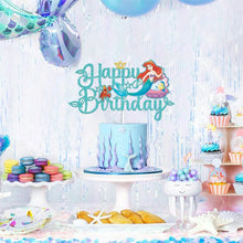 Lade das Bild in den Galerie-Viewer, Die kleine Meerjungfrau Happy Birthday Kuchen Topper
