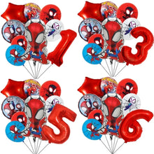 Lade das Bild in den Galerie-Viewer, Spider-Man Kindergeburtstag Luftballons 9 Stk. mit Jahreszahl
