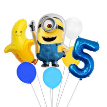 Lade das Bild in den Galerie-Viewer, Minions Ballons für den Kindergeburtstag mit Jahreszahl
