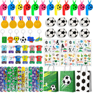 Spiel Set mit 96 Teilen für die perfekte Fußball Themen Feier, Party, Geburtstag, Kindergeburtstag
