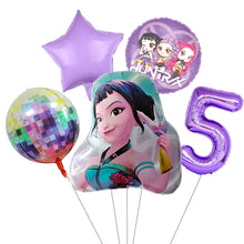 Lade das Bild in den Galerie-Viewer, Kpop Demon Hunters Ballon Set mit Jahreszahl für Geburtstag, Ehrentag, Kindergeburtstag

