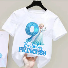 Lade das Bild in den Galerie-Viewer, Eiskönigin Geburtstags T-Shit mit Jahreszahl Frozen Birthday Princess
