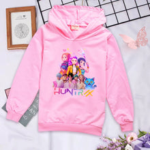 Lade das Bild in den Galerie-Viewer, Niedlicher Hunterx Kpop Demon Hunter Kapuzenhoodie Pullover für Kinder
