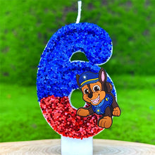 Lade das Bild in den Galerie-Viewer, Paw Patrol Geburtstagskerze mit Jahreszahl
