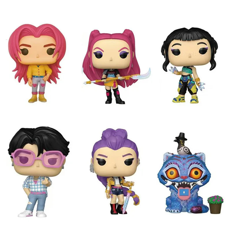 Kpop Demon Hunter Figuren 6 Stk. im Set, Huntrx mit Rumi Zoey Mira Derpy Jino Romance