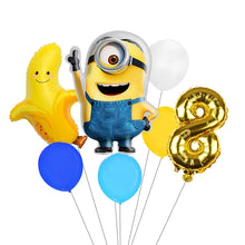 Lade das Bild in den Galerie-Viewer, Minions Ballons für den Kindergeburtstag mit Jahreszahl
