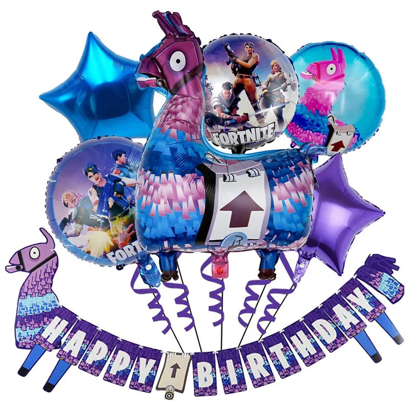 Buntes Fortnite Happy Birthday Ballon Set für Geburtstag, Kindergeburtstag
