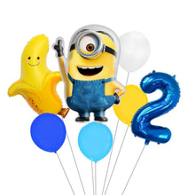 Lade das Bild in den Galerie-Viewer, Minions Ballons für den Kindergeburtstag mit Jahreszahl
