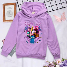 Lade das Bild in den Galerie-Viewer, Niedlicher Hunterx Kpop Demon Hunter Kapuzenhoodie Pullover für Kinder
