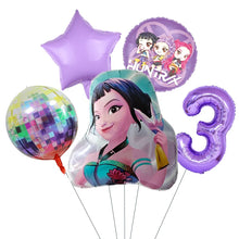 Lade das Bild in den Galerie-Viewer, Kpop Demon Hunters Ballon Set mit Jahreszahl für Geburtstag, Ehrentag, Kindergeburtstag
