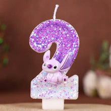 Lade das Bild in den Galerie-Viewer, Pinke Angel und Lilo &amp; Stitch Geburtstagskerzen mit Jahreszahl
