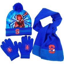 Lade das Bild in den Galerie-Viewer, Spiderman Herbst Winter Set mit Mütze, Schal, Handschuhen - viele Motive
