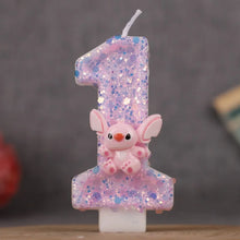 Lade das Bild in den Galerie-Viewer, Pinke Angel und Lilo &amp; Stitch Geburtstagskerzen mit Jahreszahl
