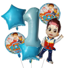 Lade das Bild in den Galerie-Viewer, Paw Patrol Kindergeburtstag 6er Ballon Set mit Jahreszahl
