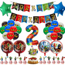 Lade das Bild in den Galerie-Viewer, Ninjago Kindergeburtstag Deko Set mit Ballons, Banner, Kuchen-Topper
